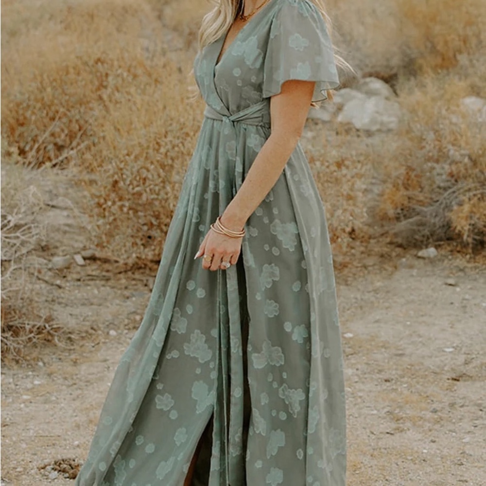 Baltic born eucalyptus Faye maxi dress size M